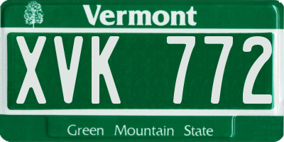 VT license plate XVK772