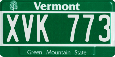VT license plate XVK773