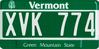 VT license plate XVK774