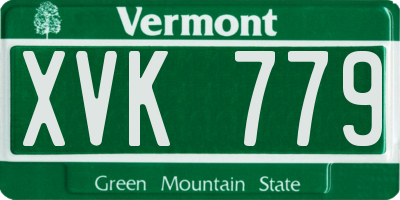 VT license plate XVK779