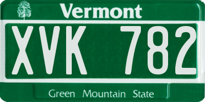 VT license plate XVK782