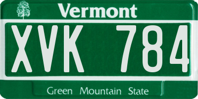 VT license plate XVK784