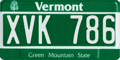 VT license plate XVK786