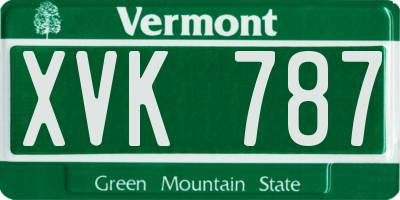 VT license plate XVK787
