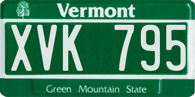VT license plate XVK795