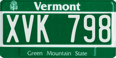 VT license plate XVK798