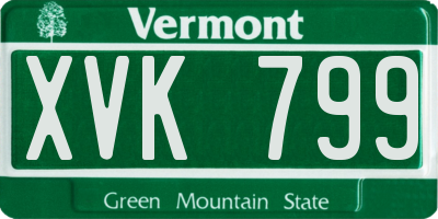 VT license plate XVK799