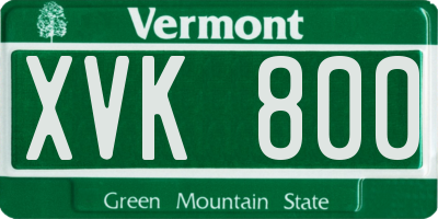 VT license plate XVK800