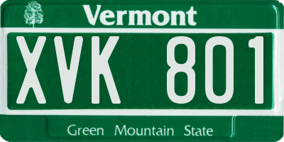 VT license plate XVK801