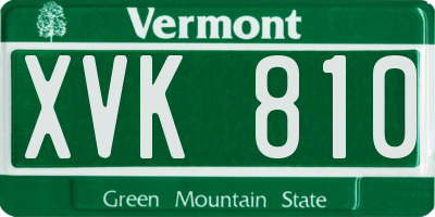 VT license plate XVK810