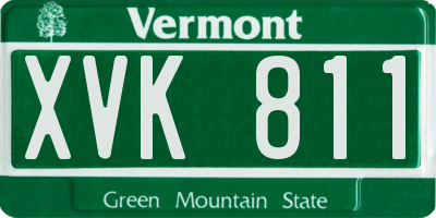 VT license plate XVK811