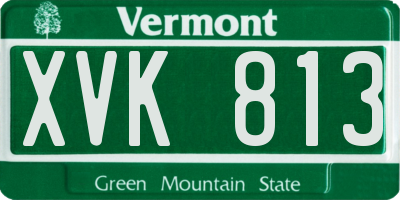 VT license plate XVK813