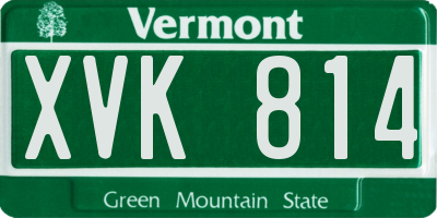 VT license plate XVK814
