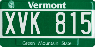 VT license plate XVK815