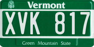 VT license plate XVK817