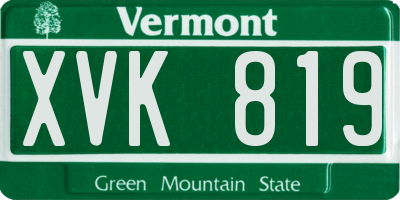 VT license plate XVK819