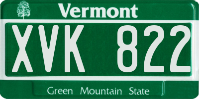 VT license plate XVK822