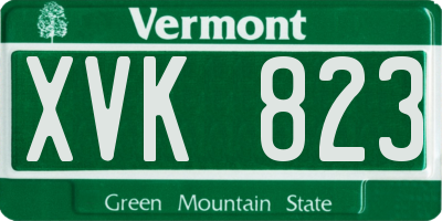 VT license plate XVK823
