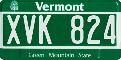 VT license plate XVK824