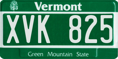 VT license plate XVK825