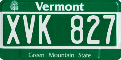 VT license plate XVK827