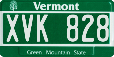 VT license plate XVK828
