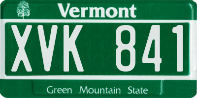 VT license plate XVK841