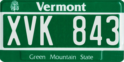 VT license plate XVK843