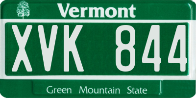 VT license plate XVK844