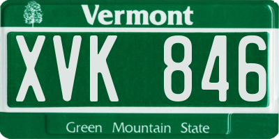 VT license plate XVK846