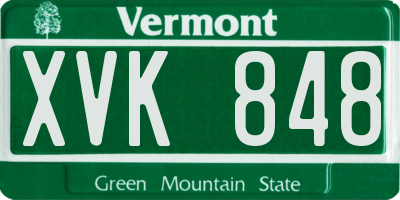 VT license plate XVK848