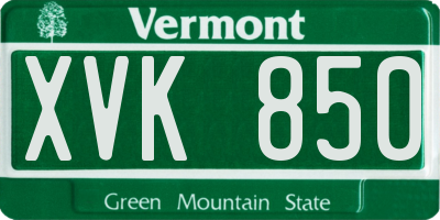 VT license plate XVK850