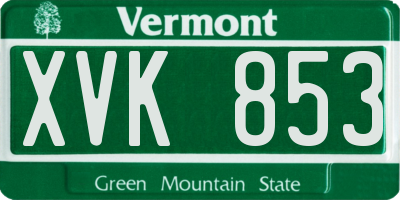 VT license plate XVK853