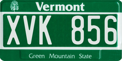 VT license plate XVK856