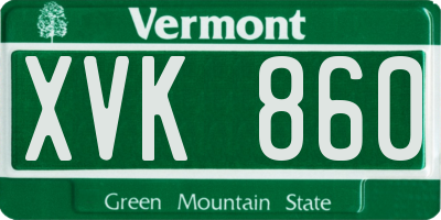 VT license plate XVK860
