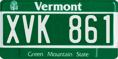 VT license plate XVK861