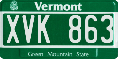 VT license plate XVK863
