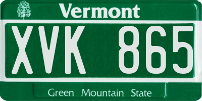 VT license plate XVK865