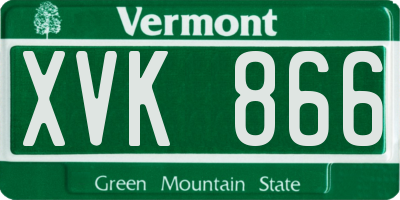 VT license plate XVK866