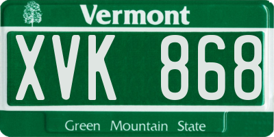 VT license plate XVK868