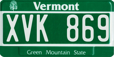 VT license plate XVK869