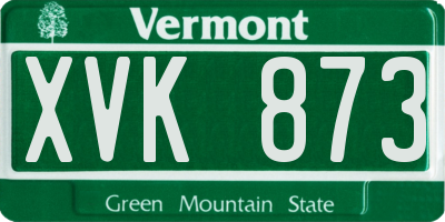 VT license plate XVK873