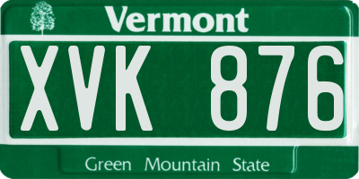 VT license plate XVK876