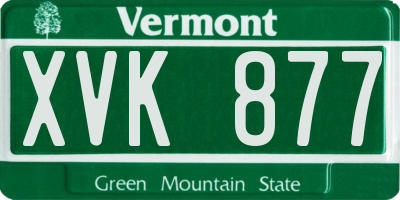 VT license plate XVK877