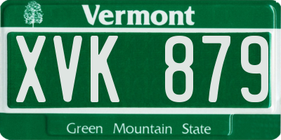VT license plate XVK879