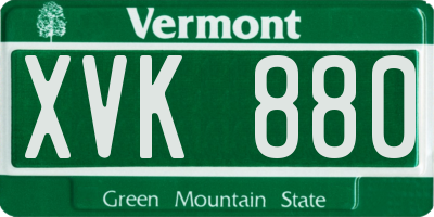 VT license plate XVK880
