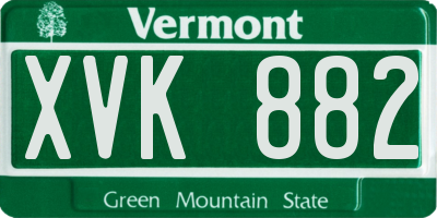 VT license plate XVK882