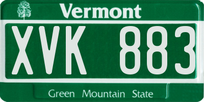 VT license plate XVK883