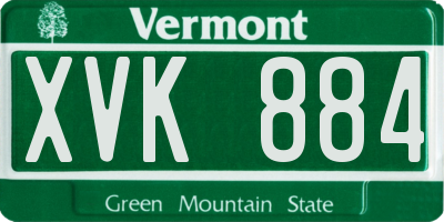 VT license plate XVK884
