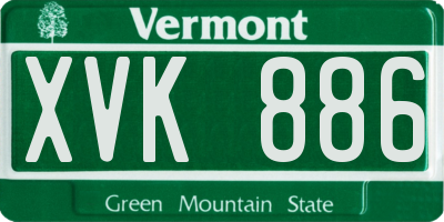 VT license plate XVK886